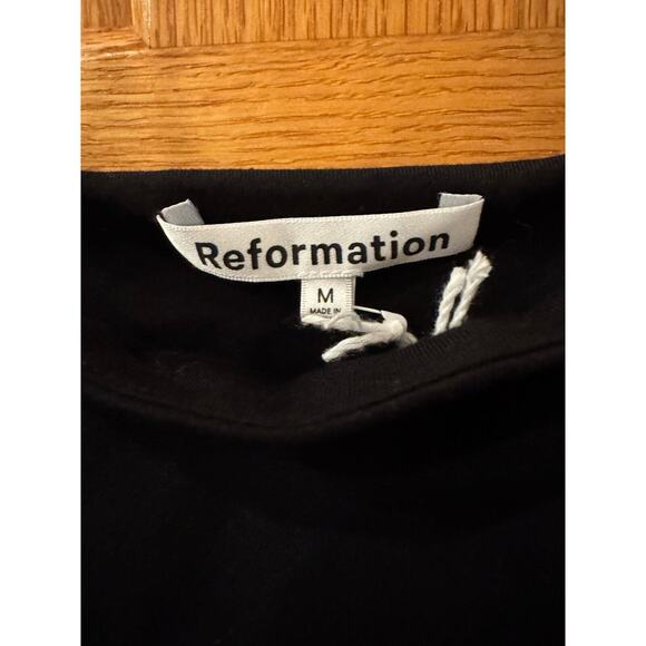 Reformation Pavia knitted midi black dress size medium $148.00 (NEW - Picture 6 of 8